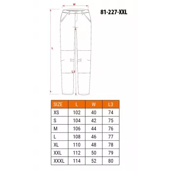 NEO Tools 81-227-XXL apsauginės darbo kelnės su 9 kišenėmis ir kelių apsaugų kišenėmis, pilkos/žalios, XXL