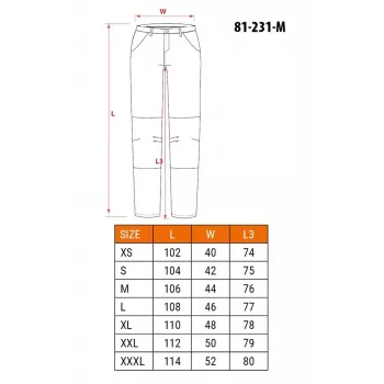 NEO Tools 81-231-M apsauginės kelnės pilka/juoda, dydis M