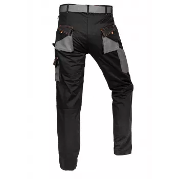 NEO TOOLS 81-238-XS Unisex apsauginės darbo kelnės su sustiprintais keliais, pilka/juoda, dydis XS