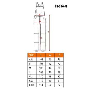 NEO Tools 81-246-M darbo kelnės su kelių apsaugų kišenėmis, dydis M, pilka/oranžinė, 65% poliesteris 35% medvilnė, 245 g/m²