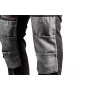 NEO TOOLS 81-248-XXL Vyriškos darbo kelnės su 10 kišenių ir kelių apsaugų kišenėmis, pilka/juoda, 100% medvilnė, 270 g/m²