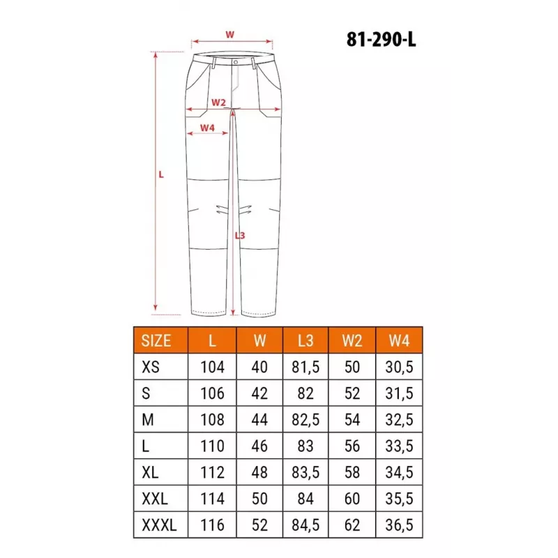 NEO Tools 81-290-L apsauginės kelnės, juodos, L dydis