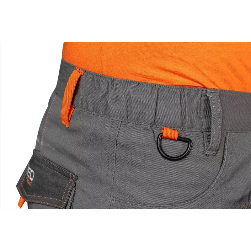NEO Tools 81-325-L apsauginės kelnės, dydis L, pilkos/juodos su oranžiniais akcentais