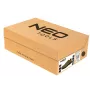 NEO Tools 82-741-47 S1P SRC apsauginė avalynė, 47 EU dydis, plieninis pirštų gaubtas ir antipradūrimo įdėklas, zomšinės odos ir tinklelio viršus, dvigubo tankio PU padas, juoda/pilka su oranžiniais akcentais