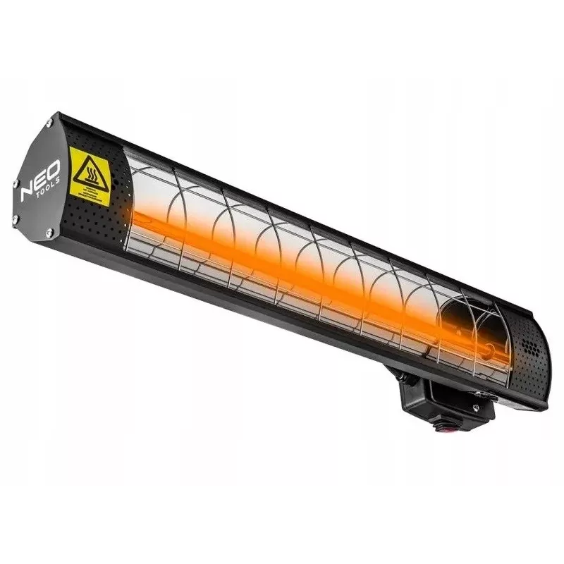 NEO TOOLS 90-031 Infraraudonųjų spindulių elektrinis šildytuvas 2000 W juodas IP44 montavimui ant sienos/lubų