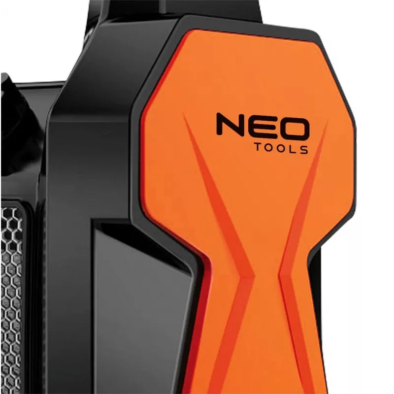 NEO Tools 90-061 Elektrinis oro šildytuvas 3000W, 2 šildymo režimai, ventiliatoriaus režimas, reguliuojamas termostatas, apsauga nuo perkaitimo, juoda/oranžinė
