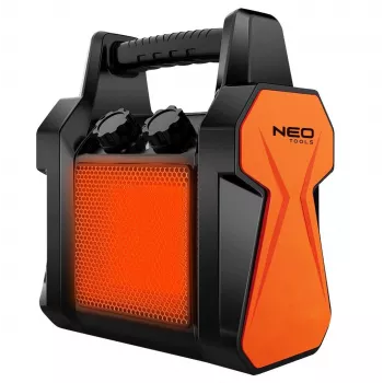 NEO Tools 90-061 Elektrinis oro šildytuvas 3000W, 2 šildymo režimai, ventiliatoriaus režimas, reguliuojamas termostatas, apsauga nuo perkaitimo, juoda/oranžinė