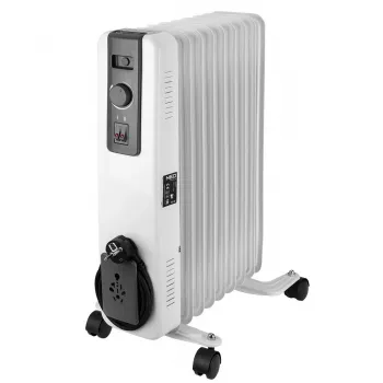 NEO TOOLS 90-152 Oil-Filled Radiator 2000W 9 Fins, White/Grey