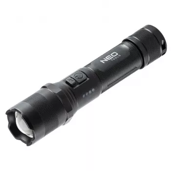 NEO TOOLS 99-035 COB LED įkraunamas žibintuvėlis su judesio jutikliu, 300 lm, IPX4, USB-C, reguliuojamu kampu, magnetiniu pagrindu