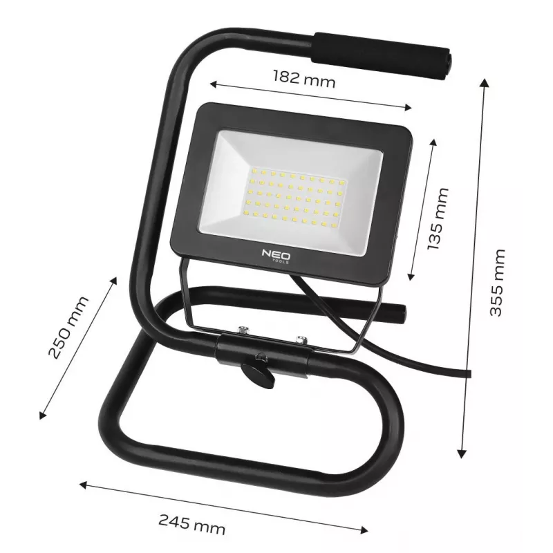 NEO TOOLS 99-063 20W COB LED įkraunamas prožektorius 1800lm IP65 su power bank
