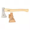 NEO TOOLS Bushcraft kirvis su makštimi 400g | Kaltas didelio anglies plieno, hikorio rankena