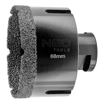 NEO TOOLS deimantinis kiauryminis grąžtas 68 mm x M14 porcelianui, granitui ir natūraliam akmeniui