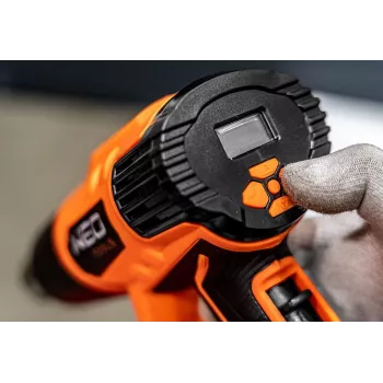 NEO TOOLS karšto oro pistoletas 2000W su LCD ekranu, 50°C ir 70-600°C, 4 antgaliai, grandiklis, nešiojimo dėklas