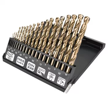 NEO TOOLS HSS-Co metalo grąžtų rinkinys 1.0-10.0 mm, 19 dalių
