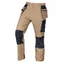 NEO TOOLS Mix&Match 4-Way Stretch Work Trousers with Cordura Reinforcements, Beige/Black, Size XL