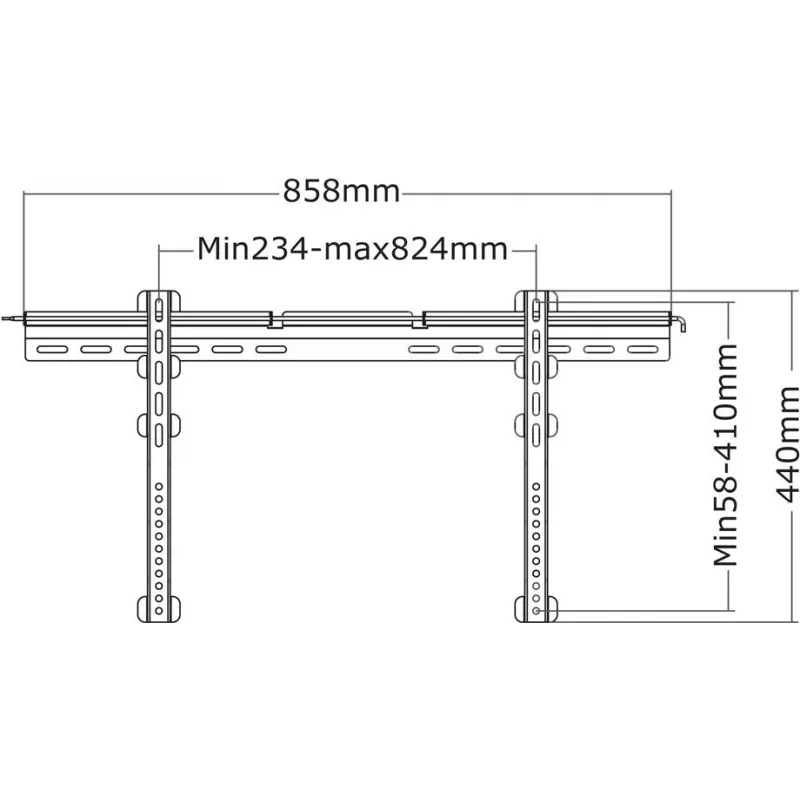Neomounts PLASMA-W065 Fiksuotas TV laikiklis sienai, 37-75 colių ekranams, sidabrinis, 50 kg talpa, VESA 200x200 iki 600x400