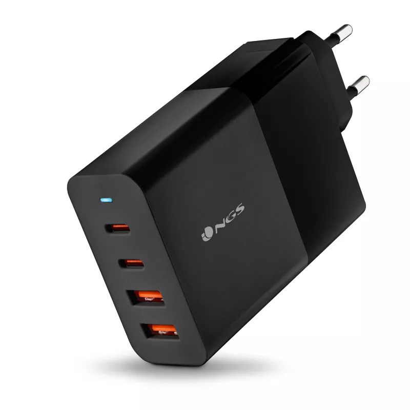 NGS BUD 100W GaN USB-C įkroviklis 2x USB-C + 2x USB-A Juodas