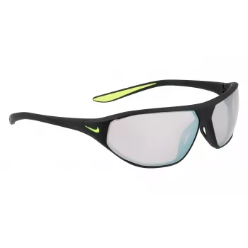 NIKE AEROSWIFTEDQ0 Unisex Sportiniai akiniai nuo saulės - Matinė juoda, pilkas atspalvis, 65 mm lęšiai