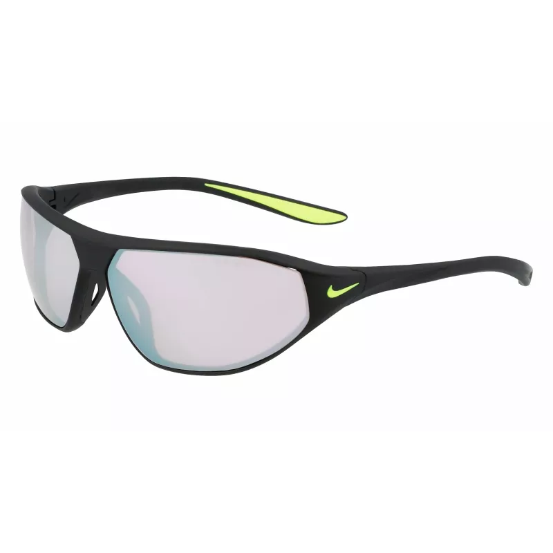 NIKE AEROSWIFTEDQ0 Unisex Sportiniai akiniai nuo saulės - Matinė juoda, pilkas atspalvis, 65 mm lęšiai