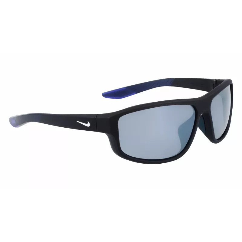 NIKE Brazenfield vyriški akiniai nuo saulės - matinio juodo rėmelio, pilki polikarbonatiniai lęšiai, 62/14/130 mm