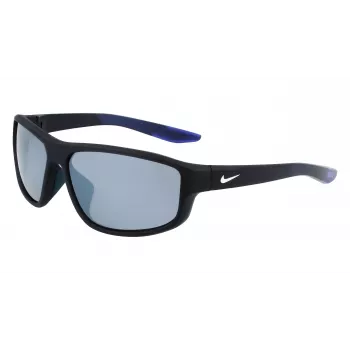NIKE Brazenfield vyriški akiniai nuo saulės - matinio juodo rėmelio, pilki polikarbonatiniai lęšiai, 62/14/130 mm