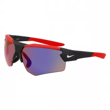 NIKE vyriški sportiniai stačiakampiai akiniai nuo saulės NKEV24037-12 - juodas rėmelis, pilki lęšiai, 71 mm lęšio plotis