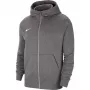 Nike Park 20 vyriškas Fleece pilno užtrauktuko gobtuvas tamsiai pilkas Heather CW6891-071