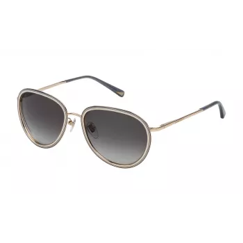 NINA RICCI Moteriški katės akies akiniai nuo saulės SNR057570361 - Juodas acetatinis rėmelis, pilki gradientiniai lęšiai