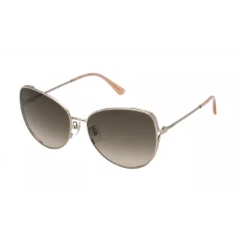 NINA RICCI Moteriški akiniai nuo saulės SNR302-600A32 Havana/Rudas vėžlio kiauto rėmelis, rudi gradientiniai lęšiai 60/16/135 mm
