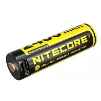 NITECORE NH2400 Įkraunamos ličio jonų AA baterijos, 2 vnt. | Pastovi 1,5 V įtampa, USB-C įkrovimas, 2400 mWh