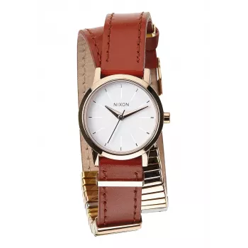 NIXON Women's Watch A403-1749-00 26mm Rose Gold-Tone Stainless Steel and Taupe Leather
