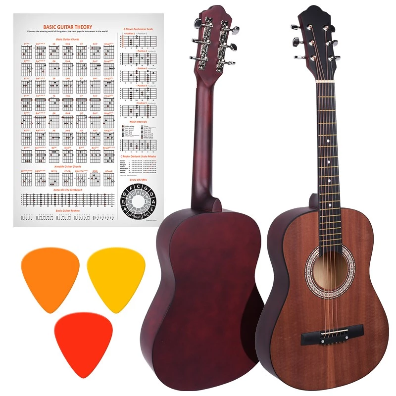 NN AG 34 1/2 akustinė gitara mokymuisi groti, matinė