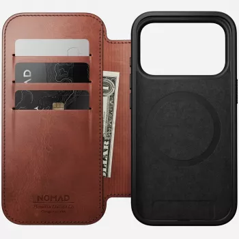NOMAD odinis dėklas, skirtas iPhone 17 Pro su MagSafe ir pinigine
