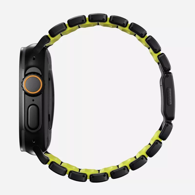 NOMAD Stratos Band - Titaninė apyrankė, skirta Apple Watch 49mm su FKM (Black Titanium, Volt FKM)