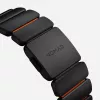 NOMAD Stratos Band - Titano apyrankė, skirta Apple Watch 49mm su FKM (Juodas titanas, Ultra oranžinis FKM)