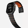 NOMAD Stratos Band - Titano apyrankė, skirta Apple Watch 49mm su FKM (Juodas titanas, Ultra oranžinis FKM)