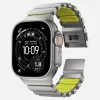 NOMAD Stratos Band - Titanio apyrankė, skirta Apple Watch 49mm su FKM (Natural Titanium, Volt FKM)