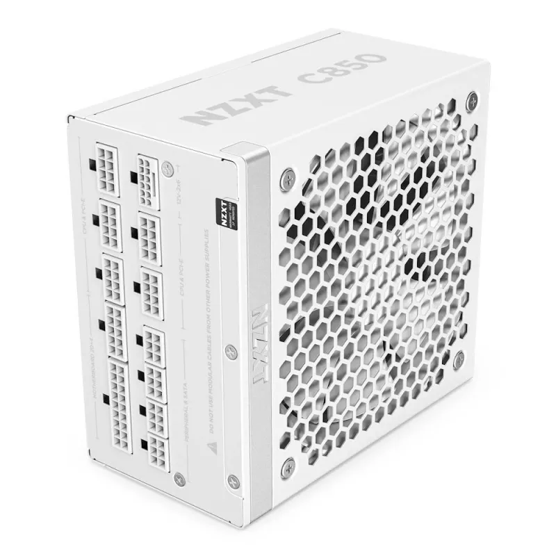 NZXT C850 Gold ATX 3.1 pilnai modulinis maitinimo blokas - 850W, 80 PLUS Gold, baltas