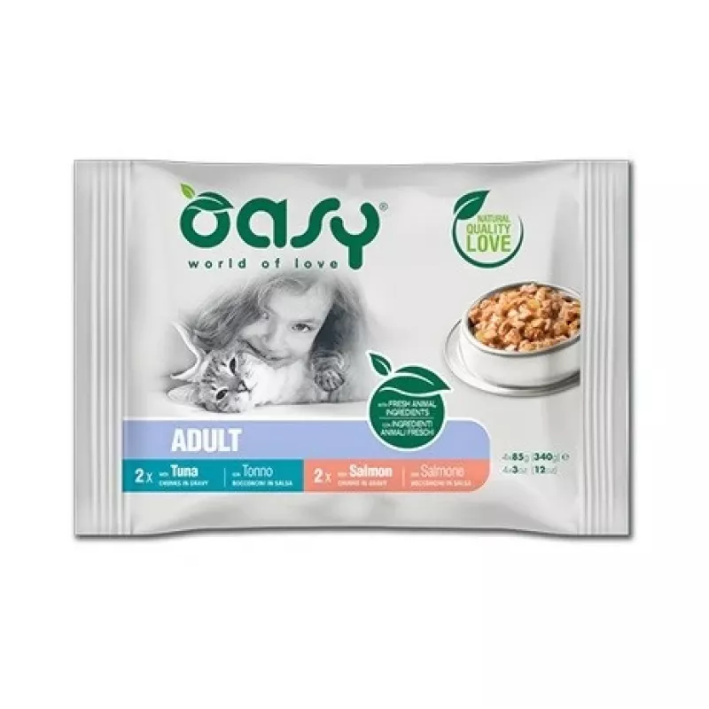 OASY Chunks in Gravy Multipack Fish Selection šlapias kačių maistas 4x85g