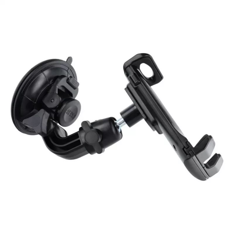 OEM automobilinis laikiklis priekiniam stiklui / prietaisų skydeliui / galvos atramai (planšetėms 7-10 inch) juodas