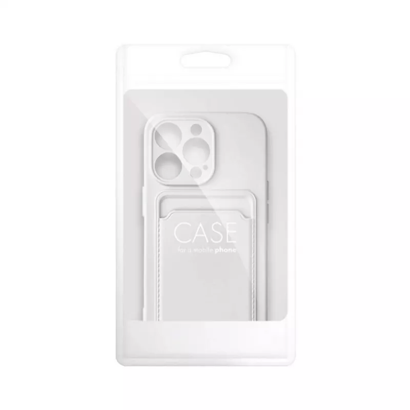 OEM Dėklas su kortelių laikikliu, skirtas iPhone 15 Pro Max, baltas
