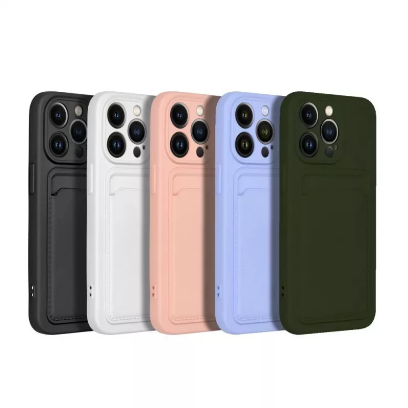 OEM Dėklas su kortelių laikikliu, skirtas iPhone 15 Pro Max, baltas