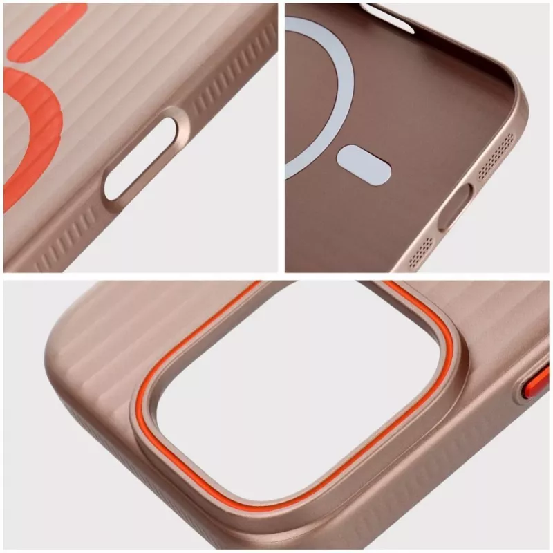 OEM dėklas, skirtas iPhone 15 Pro Max, paprastai suderinamas su MagSafe, titano dykumos spalvos