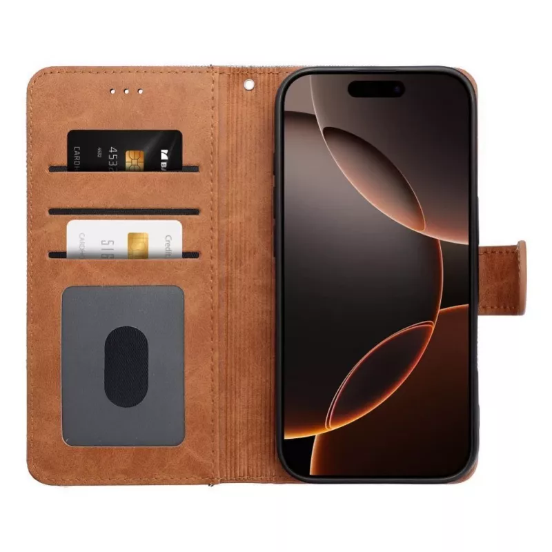 OEM Dėklas su atvartu, skirtas iPhone 16 Pro Max, Jeans Book Blue