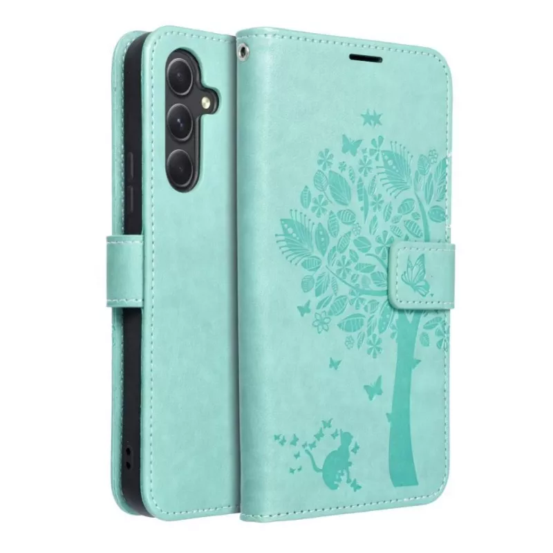 OEM Flip Case, skirtas Samsung Galaxy A54 5G Mezzo Book Tree Green