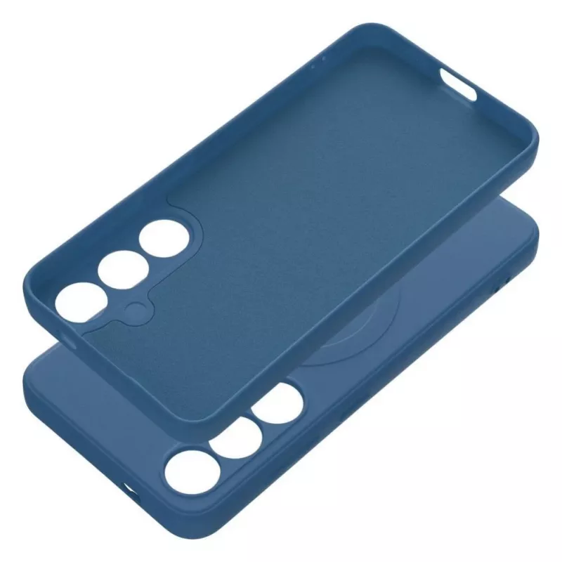 OEM Silicone MagSafe dėklas, skirtas Samsung Galaxy S24, su kameros apsauga - mėlynas