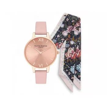 OLIVIA BURTON Enchanted Garden Moteriškas Laikrodžių Dovanų Rinkinys OB16GSET23 34mm Rožinis Auksas