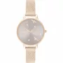OLIVIA BURTON Moteriškas Celestial laikrodis OB16PQ04 - 34mm Rožinio aukso spalvos nerūdijančio plieno korpusas, Pilkas odinis dirželis, Kvarcinis analoginis