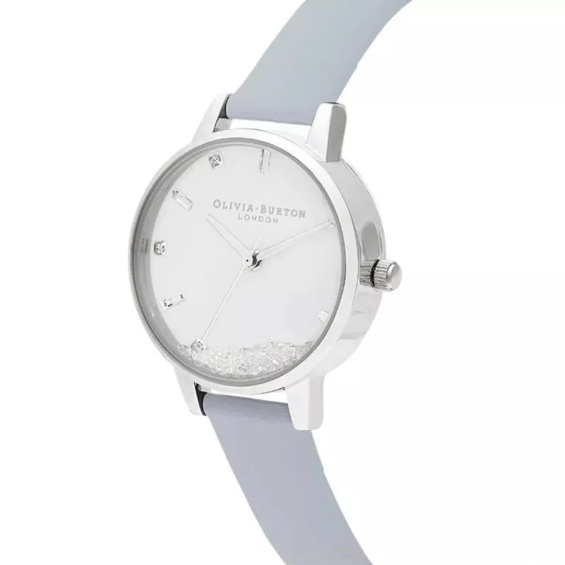 Olivia Burton Women's Celestial Watch OB16SG07 - 30mm Rose Gold Tone Stainless Steel Case, Grey Leather Strap