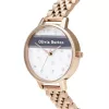 OLIVIA BURTON Moteriškas Dangaus Laikrodis OB16VS06 - 34mm Rožinio Aukso Nerūdijančio Plieno Korpusas, Pilkas Odinis Dirželis, Kvarcinis Analoginis